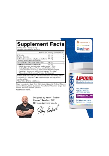Evogen Lipodice İr Dmae + Yohimbıne Termojenik Appetite Control 156 G