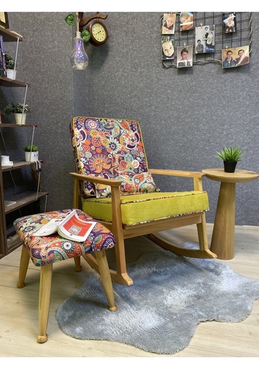 Asedia Asedia Iskandinav Kestane Sarı Retro Sallanan Bahçe Koltuğu Sarı