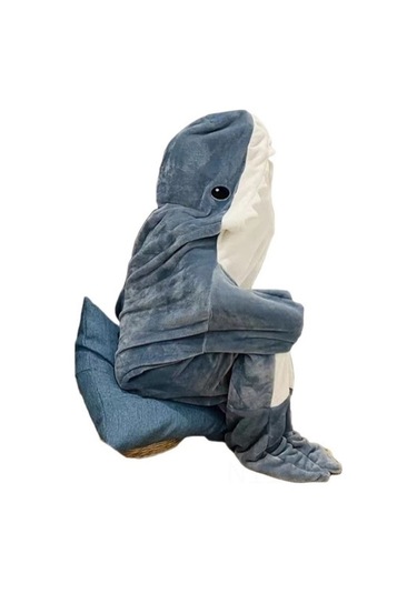 Reedark Erkek Kadın Mavi Xl 190x90 Flanel Kapüşonlu Yumuşak Uyku Tulumu Ev İçi Giyilebilir Pijama Mavi