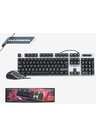 Hadron HD837 Işıklı Kablolu Q Klavye Mouse Set