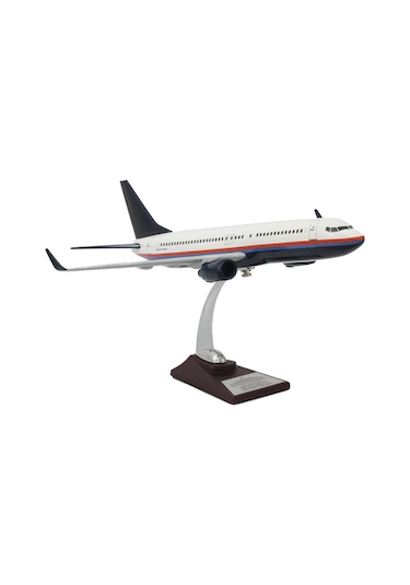 Zekupp Boeing 737-800 1/100 Ölçekli Beyaz Şeritli Tasarım Model Uçak
