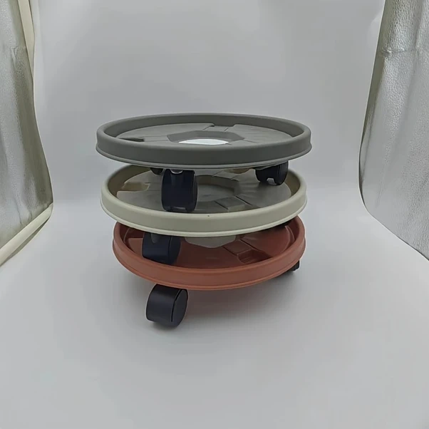 Elmpaly Beyaz 1 Adet Kalın Tekerlekli Saksı Altlığı Hareketli Bitki Tabağı İç Dış Mekan