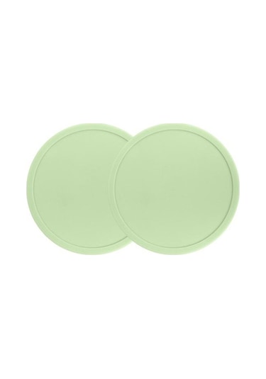 Yeşil Bardak Altlığı Isıya Dayanıklı Kaymaz Yükseltilmiş Kenar Yuvarlak Dökülmeye Dayanıklı Tezgah İçecek Kahve Çay Yeşil
