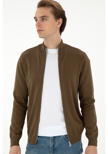 U.s. Polo Assn. Erkek Haki Hırka Triko 50298268-vr027 Haki