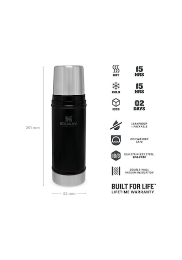 Stanley Klasik Vakumlu Paslanmaz Çelik Termos 0.47 L - Siyah