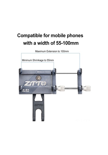 Qingmipy Alüminyum Bisiklet Telefon Tutucu, 5-10cm Genişliğindeki Cihazlar İçin, Siyah, Dağ Bisikleti Ve Bisikletler İçin Dayanıklı Tutucu