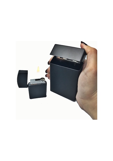 Metal Slim Kısa Sigara Kutusu Modeli Çakmak Set N11.2320