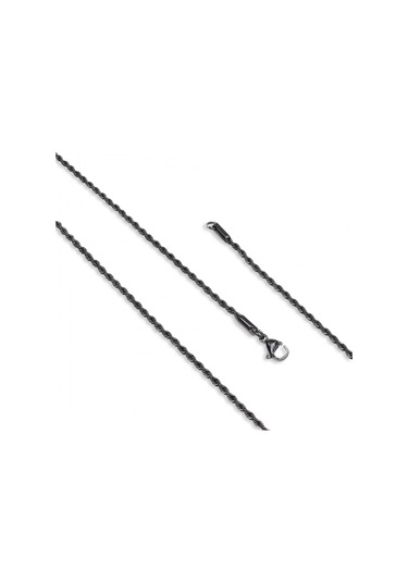 Fm Sarmal Halat Çelik Kolye 2mm 3183cek027 Siyah