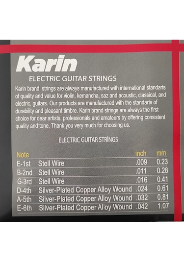Karin K506 - Elektro Gitar Teli K-506