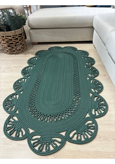 Matrix Jüt Kilim, Paspas, Mutfak Halısı, Banyo Paspası, Kilim, Halı, Oturma Odası Halısı Yeşil