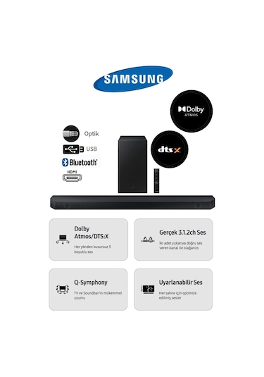 Her Yönden Kusursuz 3 Boyutlu Ses Q Serisi Dolby Atmos Ve Dts:x 360w Soundbar Hw-q600-133905