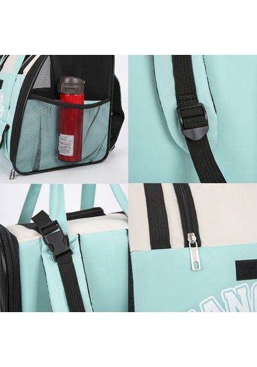 Basit Kontrast Pet Sırt Çantası Uzay Kapsülü Kedi Çantası Omuz Köpek Çantası Model 5 Mavi