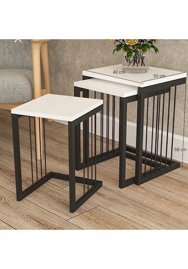 Güvendekoratif Üçlü Zigon Sehpa