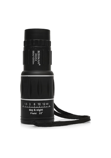 Bushman 20x52 Tek Gözlü Çift Odak Ayarlı Dürbün Siyah