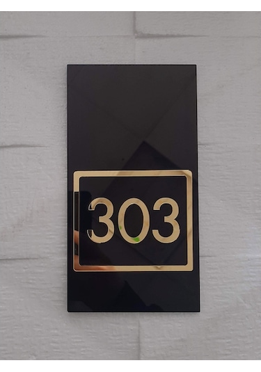 Glossy Black Serisi Full Frame Kapı Numarası