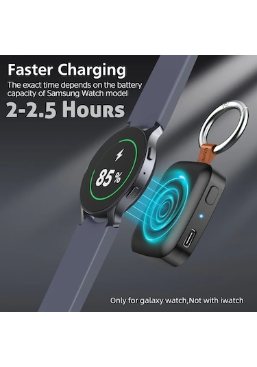 Honeybeeshop Pembe X12sx Taşınabilir Şarj Cihazı Samsung Galaxy Uyumlu Watch 7 Ultra 6 5 4 3 Active 2 1 İçin 1200mah Kompakt Tasarım Usb C Seyahat Dostu