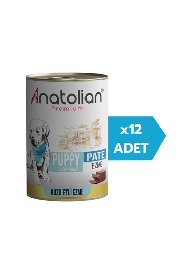 Anatolian Premium Puppy Lamb Pate Kuzulu Ezme Yavru Köpek Konservesi 12 x 400 G