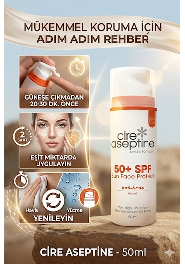 Günes Koruyucu Anti -acne Yüz Kremi Spf 50+ Sun Face Protect 50 Ml