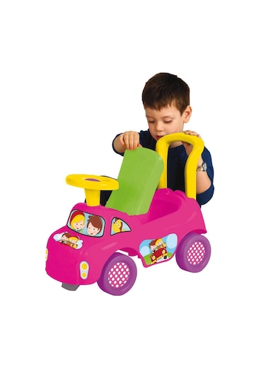 Pembe İlk Arabam - İlk Arabam - Binmeli Araba - Çocuk Arabası - İlk Adım Arabası