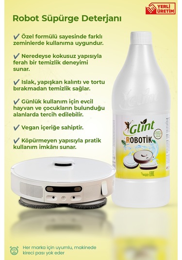 Glint Robotik 1 Litre Akıllı Robot Süpürge Deterjanı Tekli