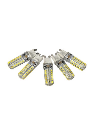 5x 5w G9 2835 Smd Lamba Silikon Gövde Spot Mısır Işığı 48 Adet Led Ampul Beyaz