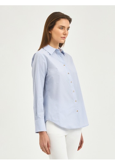 Karaca Kadın Regular Fıt Gömlek-mavi 12.25s.04.022 Mavi