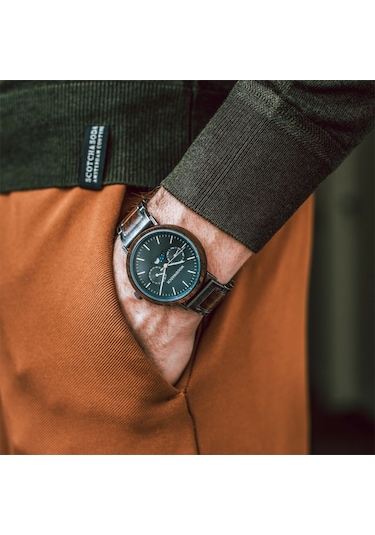 Woodwatch Ww-el-bıw Brushed Iron Walnut Ahşap Erkek Kol Saati 41 Mm