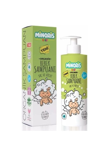 Minoris Baby Organik Bebek Saç ve Vücut Şampuanı 400 ML