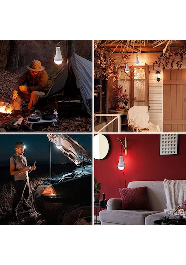 Güneş Enerjili Led Ampul Kapalı Dış Mekan Acil Ampul L6384-2