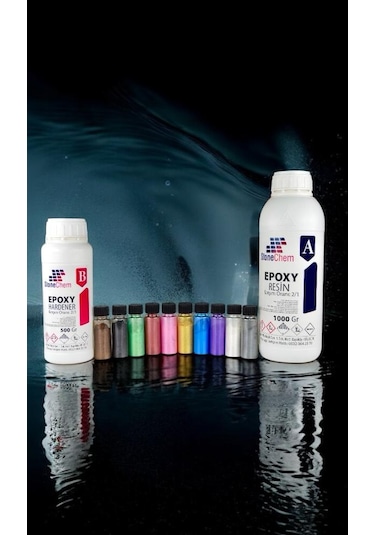 Epoxy Ultra Şeffaf 1,5 Kg Epoxy Sedefli Pigment 10 Renk 20 ML