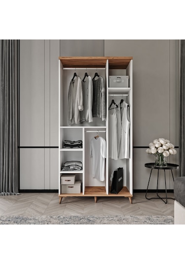 Bohem 3 Kapaklı Aynalı Komple Mdf Gardırop - Elbise Dolabı