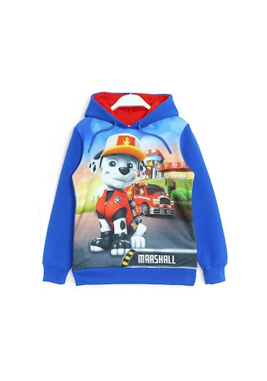 Paw Patrol Marshall 3d Baskılı Erkek Çocuk Sweatshirt Hoodie Saks Saks Mavi