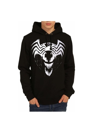 Bant Giyim - Venom Siyah Erkek Kapüşonlu Sweatshirt