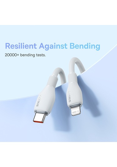 Baseus Pudding Serisi 20w Type-c - 8 Pin Hızlı Şarj Veri Kablosu, Uzunluk:1,2m