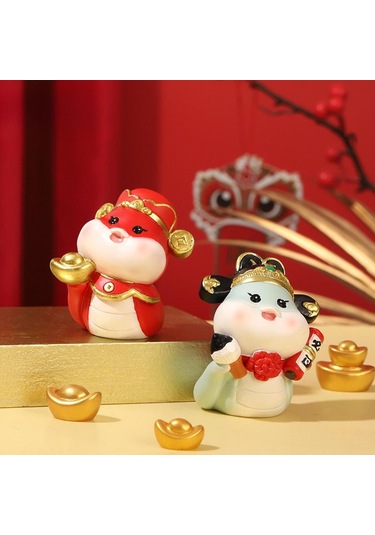 Suntek Çin Yeni Yılı Yılan Heykelciği Dekoratif Kırmızı