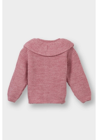 Defacto Kız Bebek Büyük Yaka Düğmeli Triko Hırka F2655a525wnbr82 Bordo