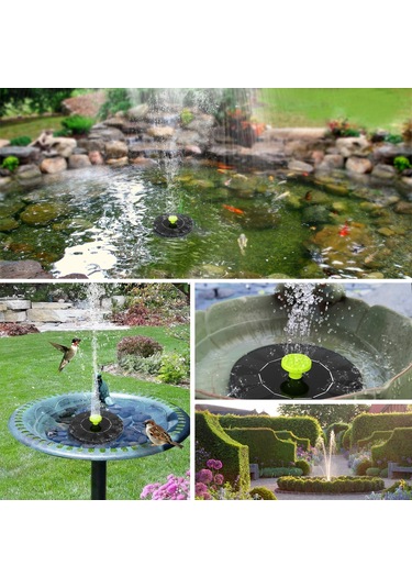 Kosona Güneş Enerjili Süngerli Fıskiye, 6v 1w Siyah+yeşil Başlıklı, 130mm Su Döngüleme Pompası, Kuş Havuzu Bahçe Manzarası İçin Xh01-130b