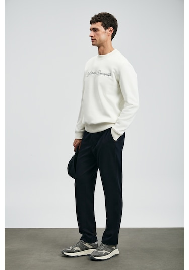 Lufian Loved Erkek Sweatshirt Kırık Beyaz Kırık Beyaz 112030170100510 Beyaz