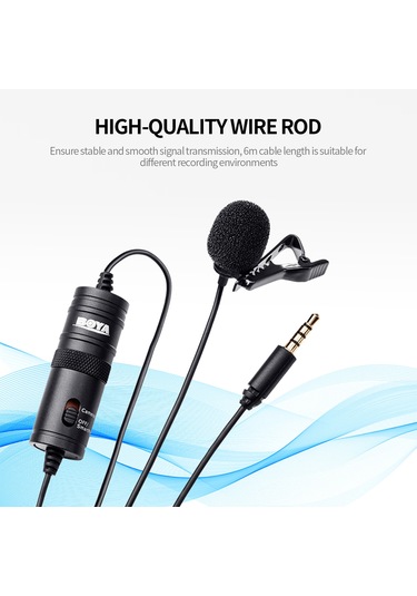 Springsun By-m1 Çok Yönlü Kablolu Mikrofon 3.5mm Mikrofon Klips Tipi Mikrofon Dizüstü Bilgisayar Cep Telefonu Dijital Kamera İçin