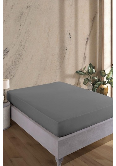 Colorful Micro Fitted Full Kenar Sıvı Geçirmez Yatak Koruyucu Alez Gri