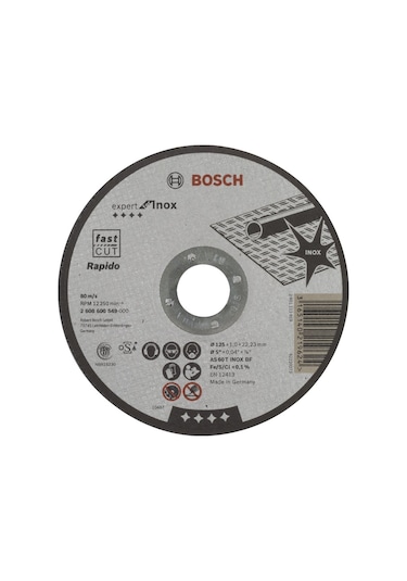 Bosch Expert For Inox Rapido 125x1.0 mm Düz Kesme Diski