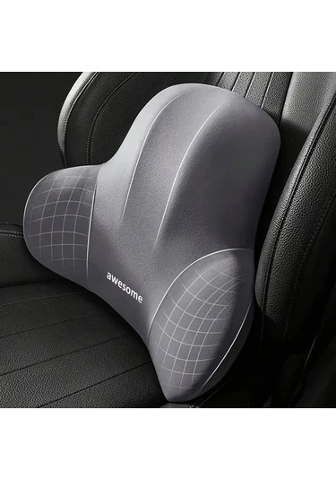 Fochsia Hafızalı Ofis Kolçak Yastığı - Duruş Düzeltici Gri Bel Desteği Yıkanabilir Gri Bel Desteği