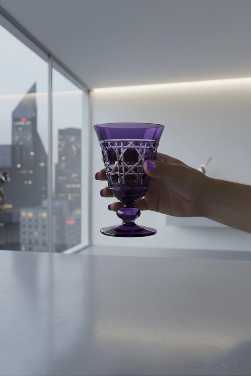 Gloria El Kesmesi Kadeh Bardak 200ml Mor