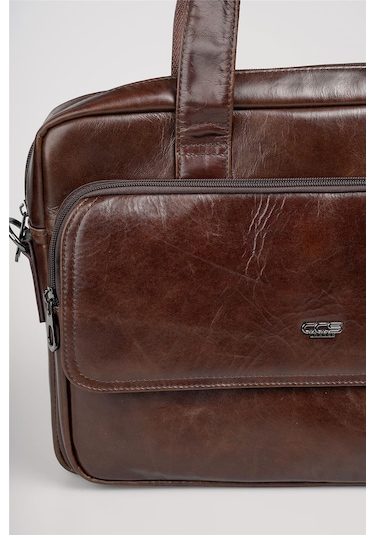 Ççs 71471 Hakiki Deri Evrak Çantası Kahve