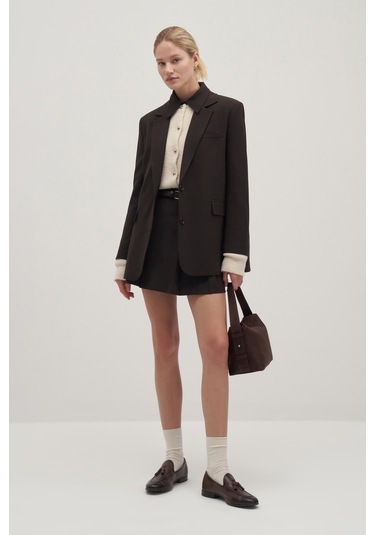 Private Edition Kemerli Mini Etek Acı Kahve Acı Kahverengi