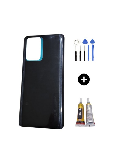 Xiaomi Mi 11t Pro Uyumlu Arka Pil Kapağı Siyah + Montaj Seti Çok Renkli