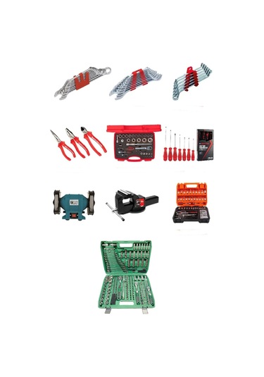 Staxx 2mt 6 Çekmeceli Takım Tezgahı 320 Parça Full Takım Dolabı