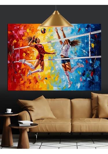 Voleybolcunun Smacı Dekoratif Kanvas - Mdf Ahşap Tablo