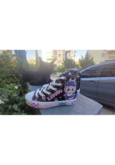 Scarpe Magiche Labubu Sneaker Kız Çocuk Ayakkabı 31-35 Numara Arası Işıksızdır Siyah
