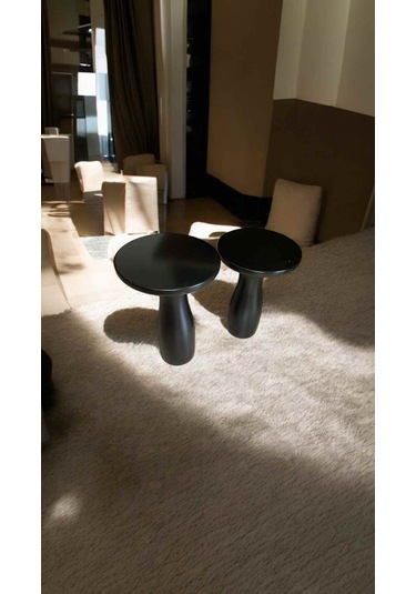 Fiskos Ve Zigon Fonksiyonlu Masif Ahşap Yan Sehpa 2'li Set